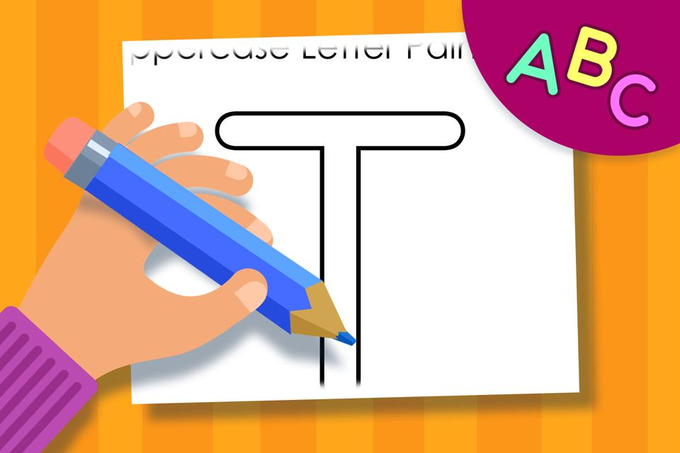 Uppercase Letter T – Online Coloring Page