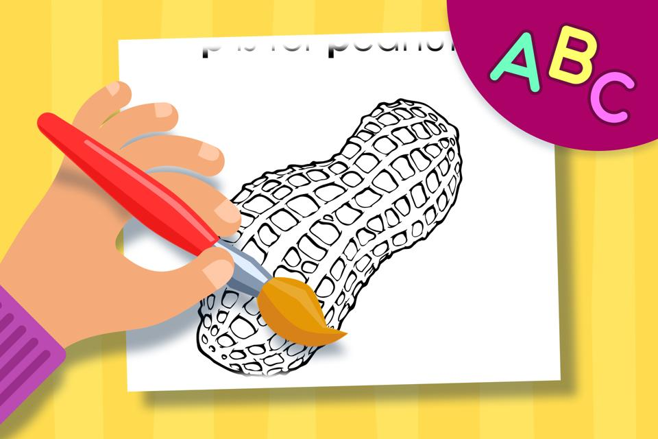 P is for Peanut – Online Coloring Page