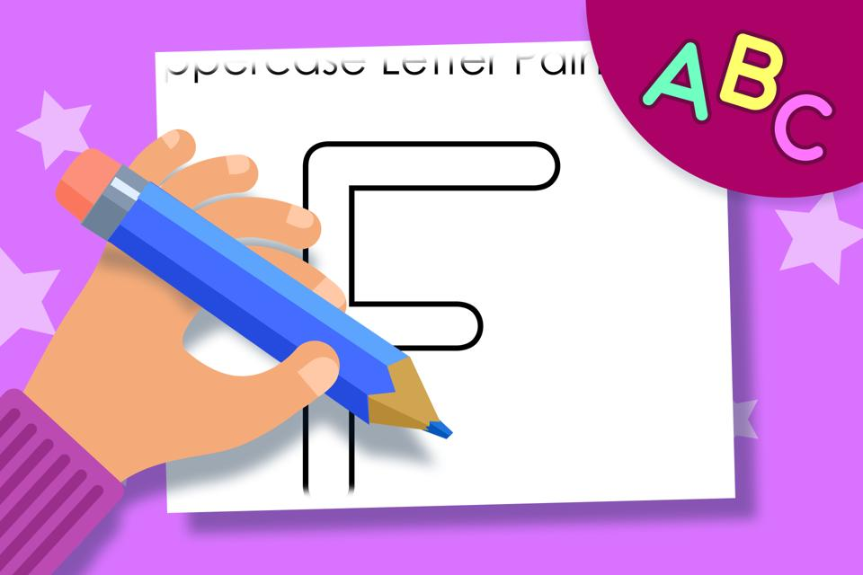 Uppercase Letter F – Online Coloring Page
