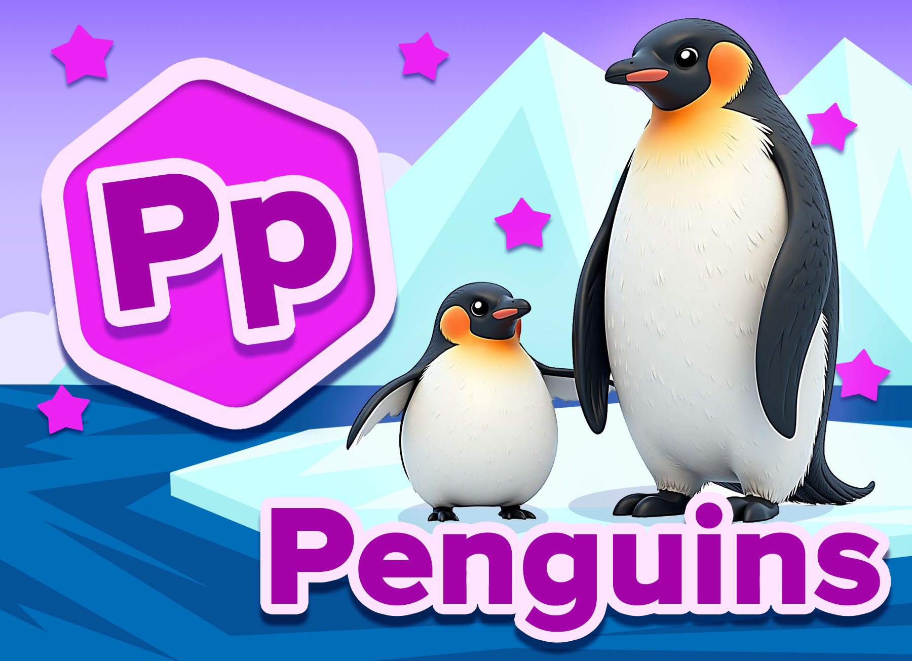 P is for penguin free online jigsaw puzzle game for kids from ABCmouse.com.