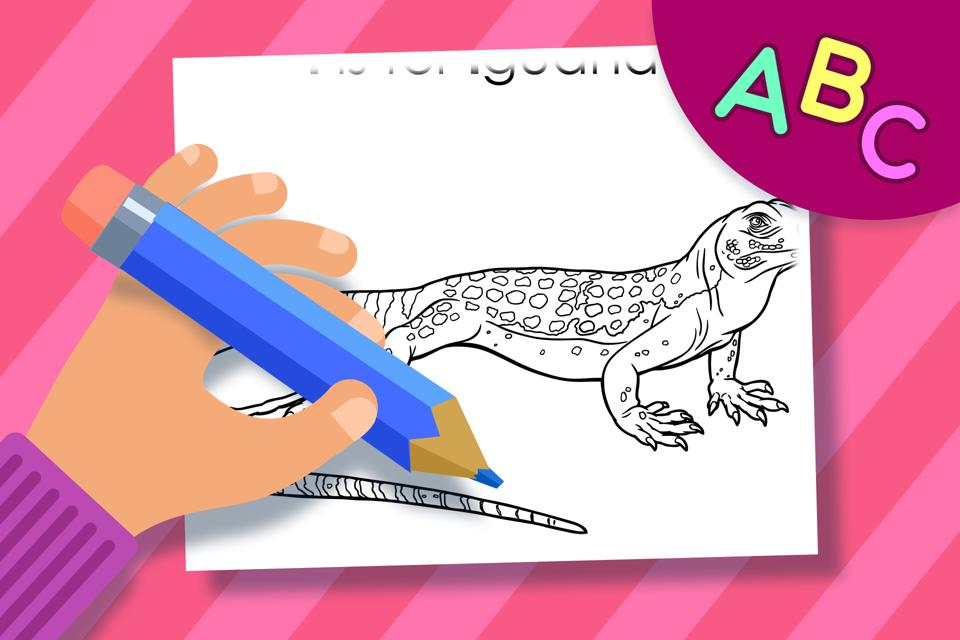 I is for Iguana – Online Coloring Page
