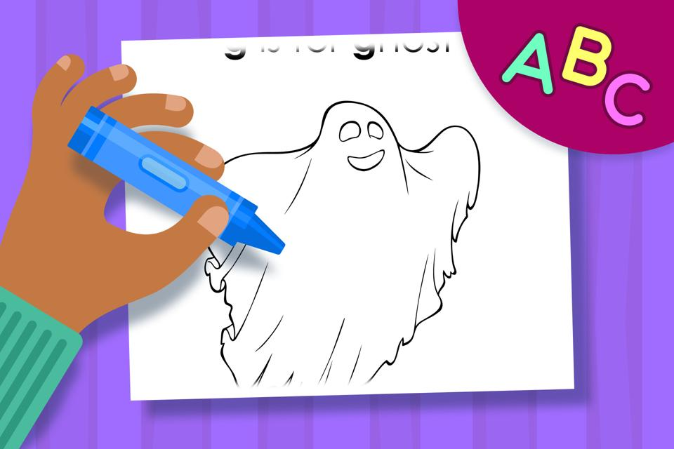 G is for Ghost – Online Coloring Page