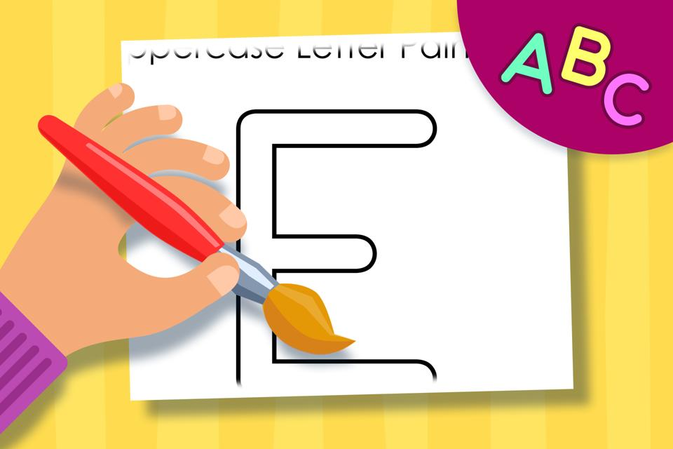 Uppercase Letter E – Online Coloring Page