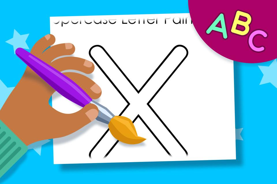 Uppercase Letter X – Online Coloring Page