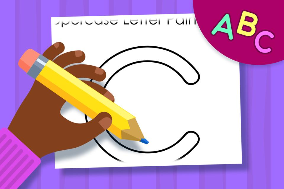 Upper case letter C online coloring page for kids from ABCmouse.com. 