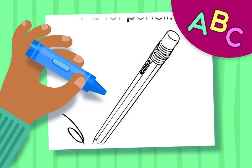 P is for Pencil – Online Coloring Page