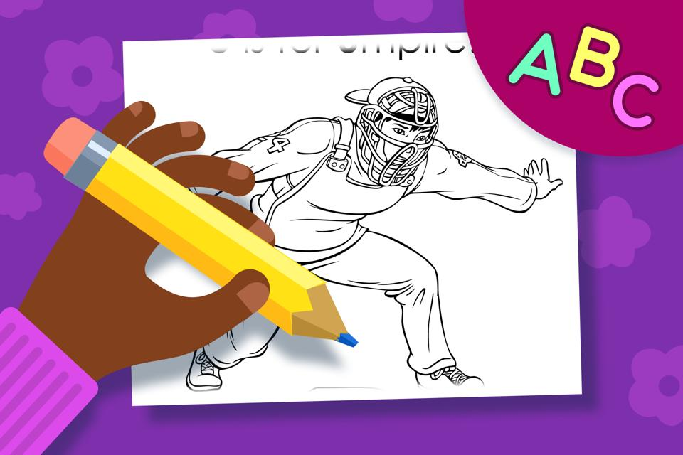 U is for Umpire – Online Coloring Page