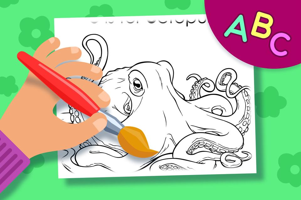 O is for Octopus – Online Coloring Page