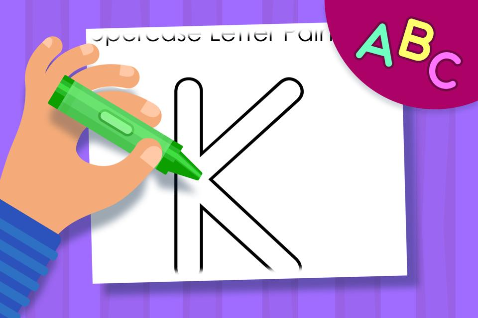 Uppercase Letter K – Online Coloring Page