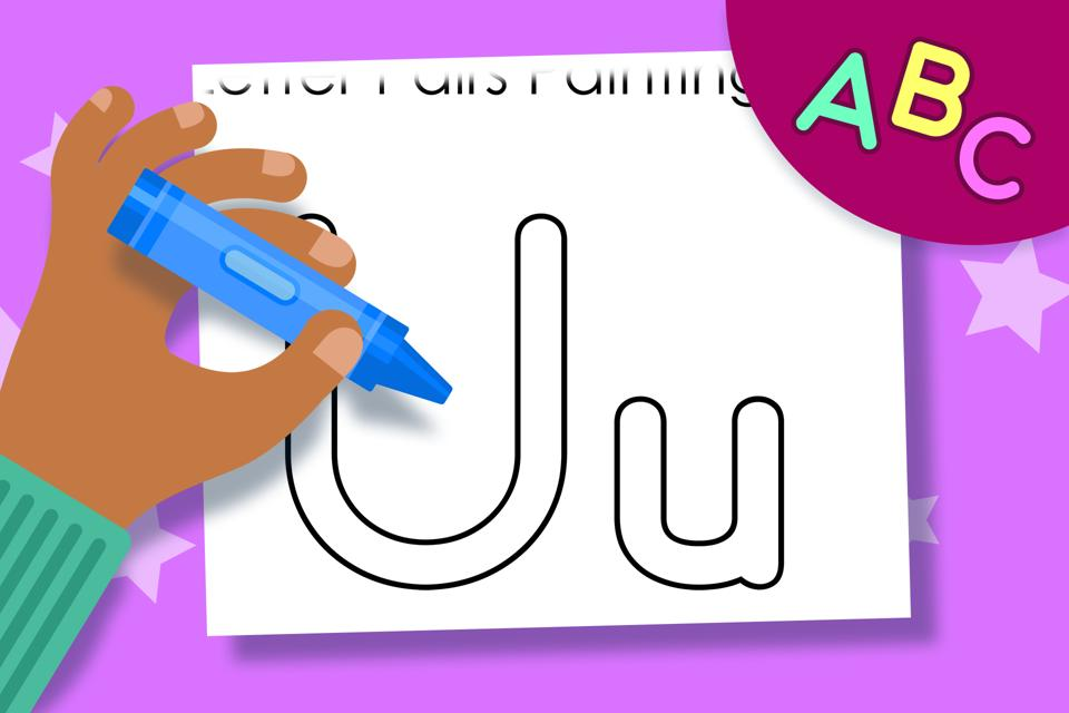 Letter Pairs Uu – Online Coloring Page
