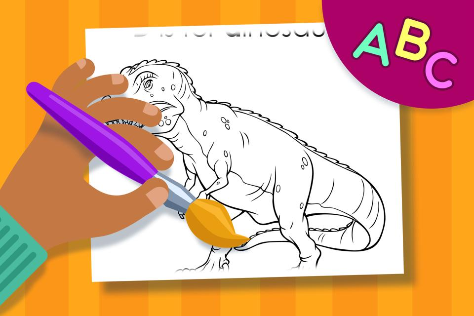 D is for Dinosaur – Online Coloring Page