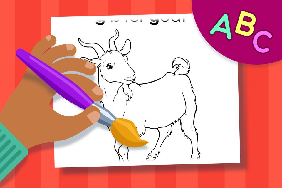 G is for Goat – Online Coloring Page