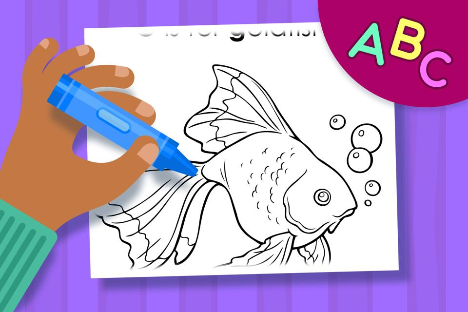 G is for Goldfish – Online Coloring Page