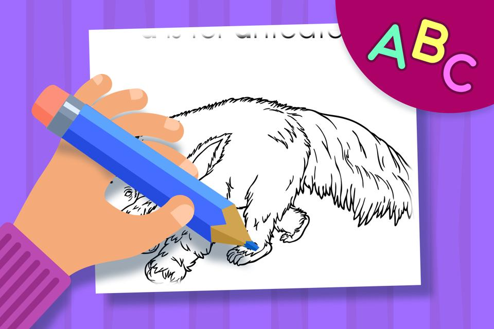 A is for Anteater – Online Coloring Page