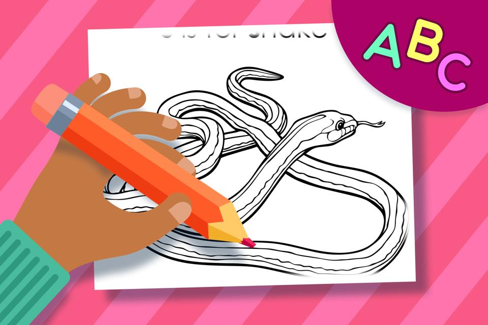 S if for Snake – Online Coloring Page