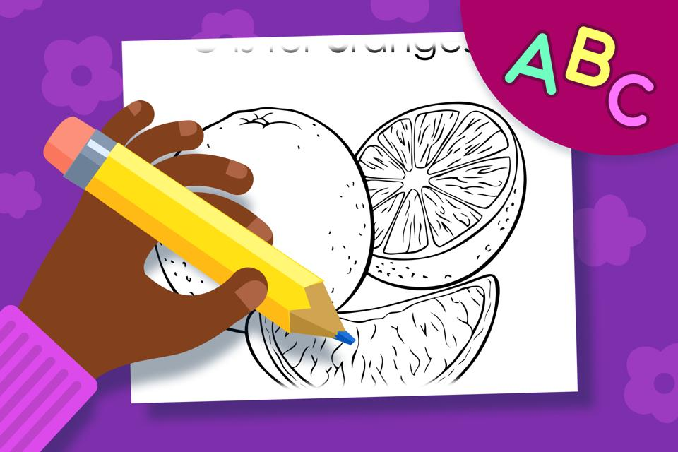 O is for Oranges – Online Coloring Page