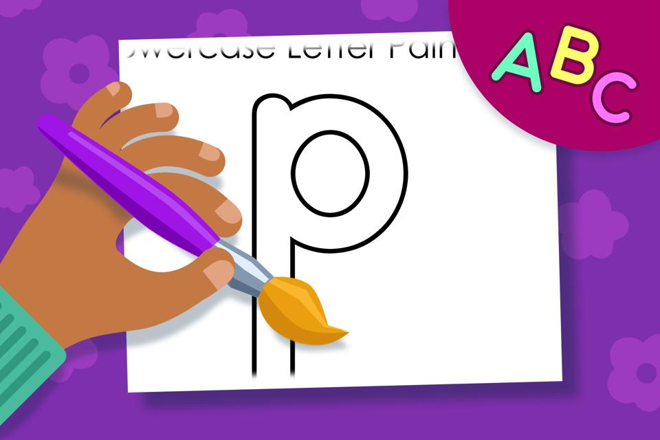 Lowercase Letter p – Online Coloring Page