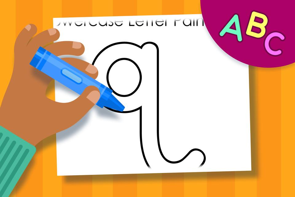 Lowercase Letter q – Online Coloring Page