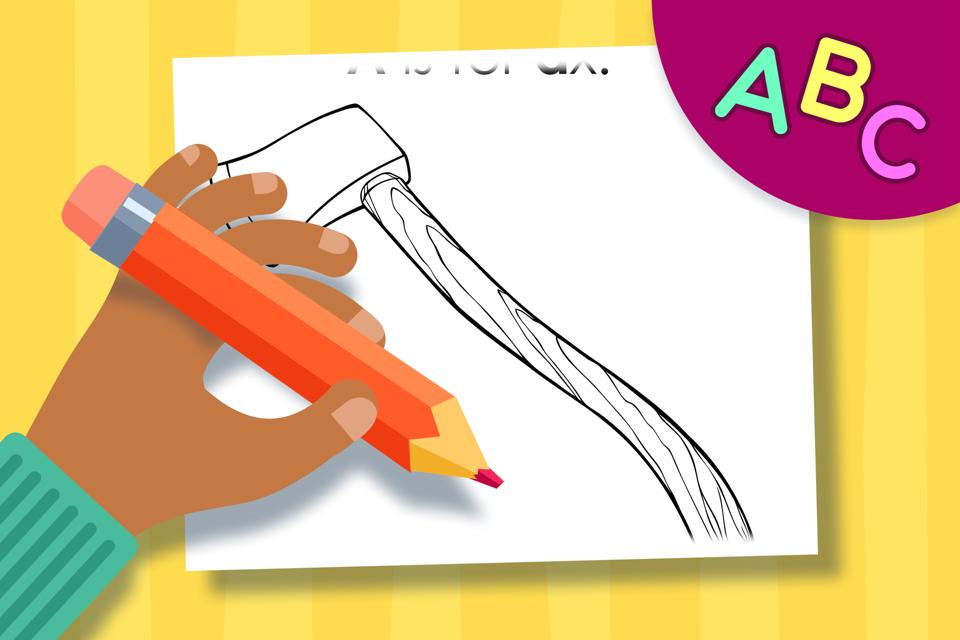 A is for Ax – Online Coloring Page