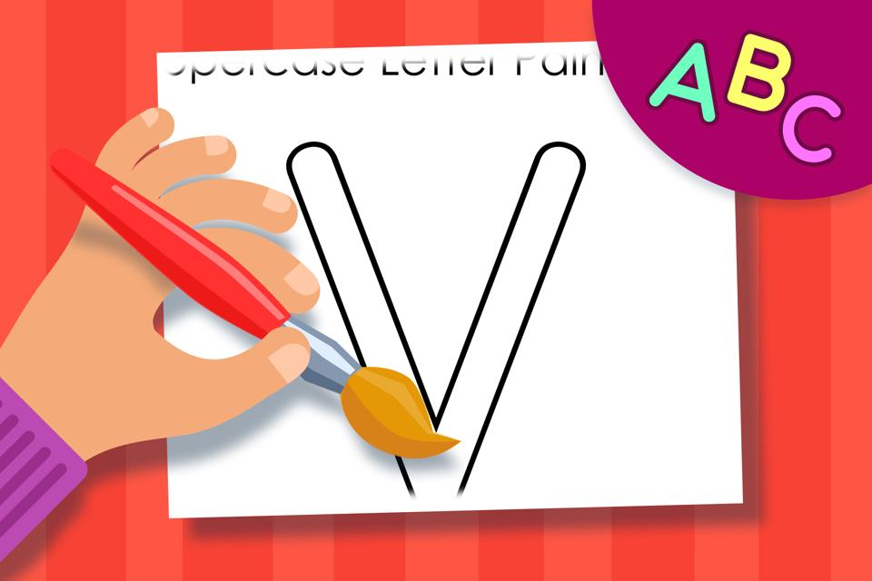 Uppercase Letter V – Online Coloring Page