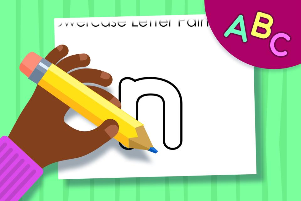 Lowercase Letter n – Online Coloring Page