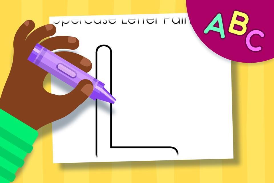 Uppercase Letter L – Online Coloring Page