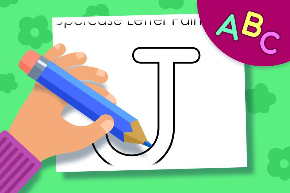 Uppercase Letter J – Online Coloring Page