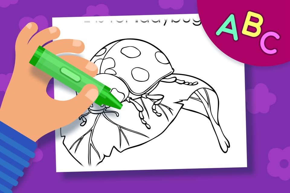 L is for Ladybug – Online Coloring Page
