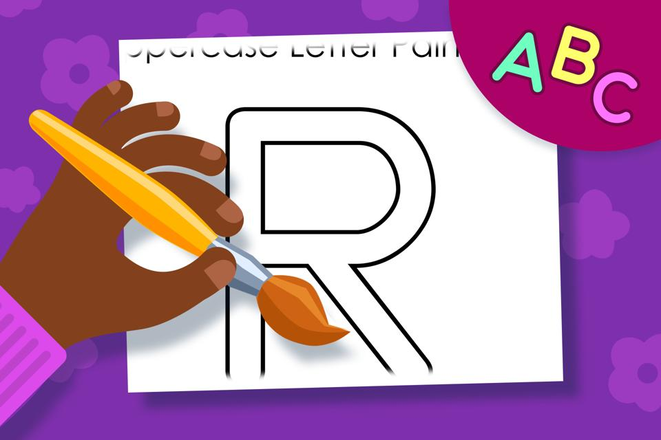 Uppercase Letter R – Online Coloring Page