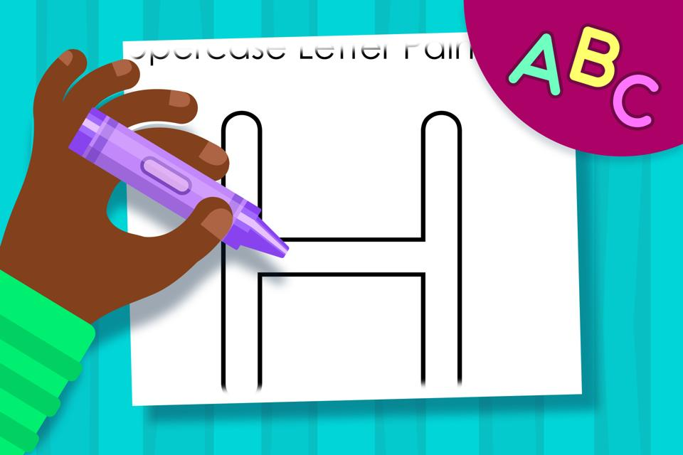 Uppercase Letter H – Online Coloring Page