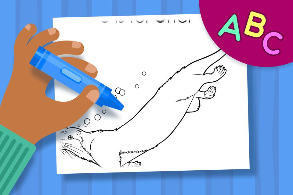 O is for Otter – Online Coloring Page