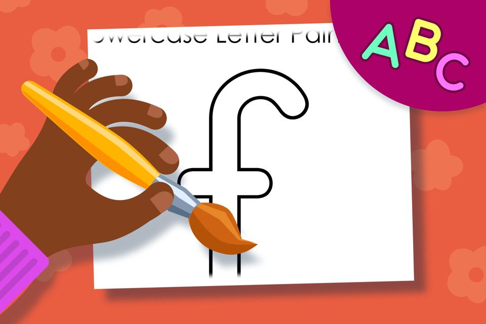 Lowercase Letter f – Online Coloring Page