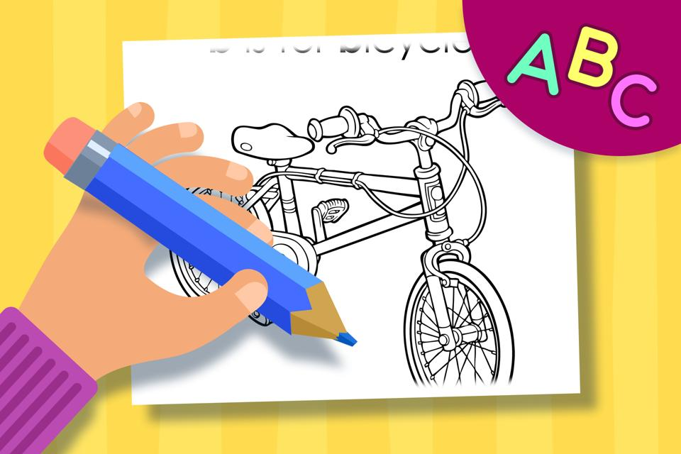 B is for Bicycle – Online Coloring Pages