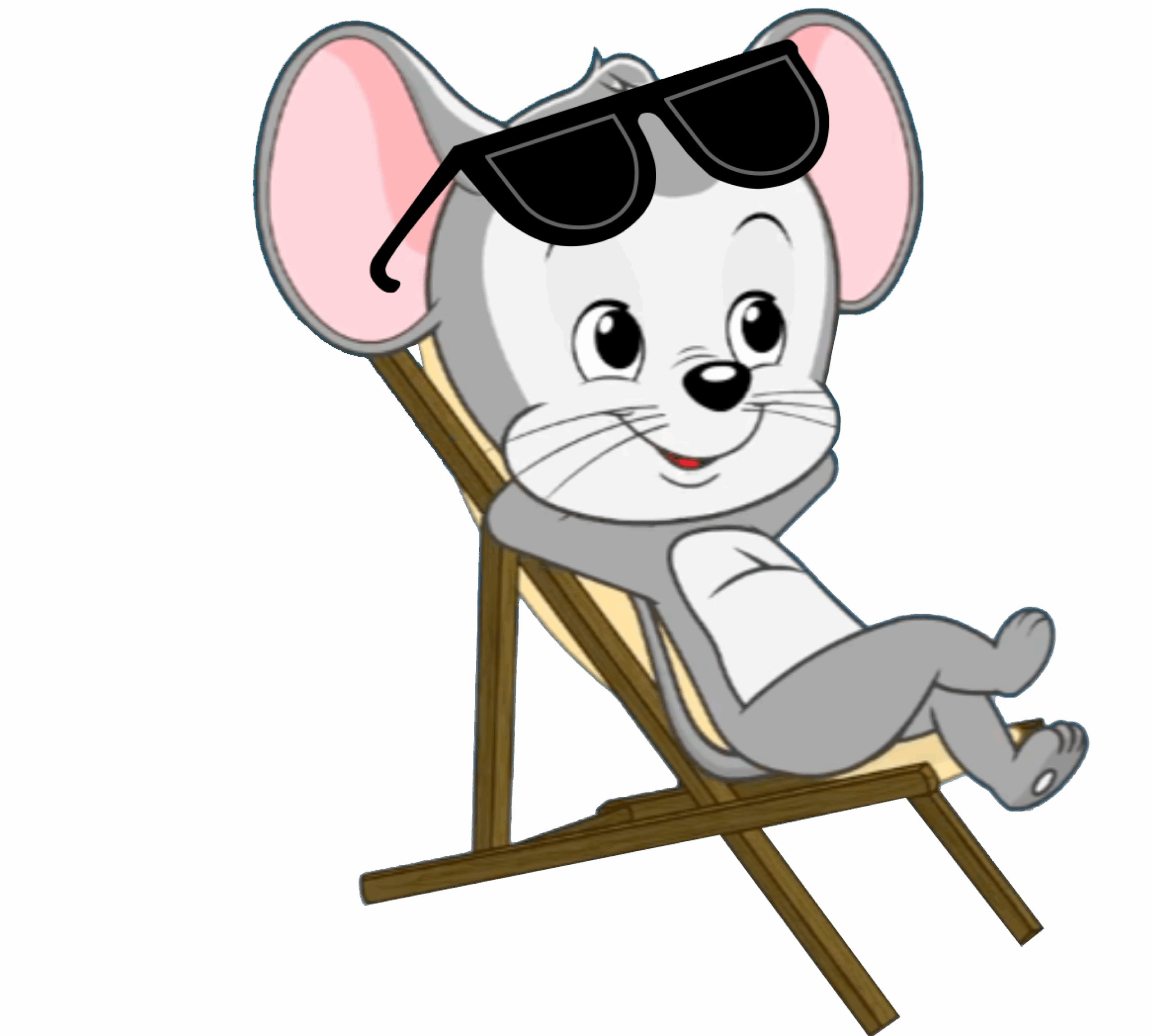 ABCmouse sitting in a sun chair soaking up the sun.