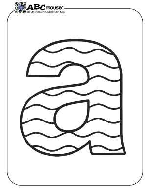 Small letter a with waves fun free coloring page for kids from ABCmouse.com. 