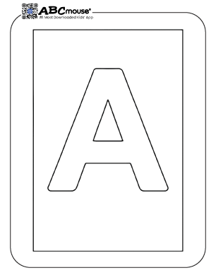 Large letter A fun free coloring page for kids from ABCmouse.com. 
