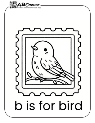 Free printable b is for bird coloring page from ABCmouse.com. 
