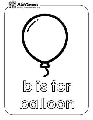 Free printable b is for balloon coloring page from ABCmouse.com. 