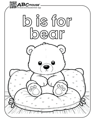 Free printable b is for bear coloring page from ABCmouse.com. 