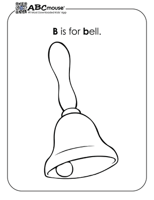 Free printable b is for bell coloring page from ABCmouse.com. 