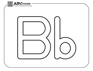 Free printable b is for upper and lower case letter b coloring page from ABCmouse.com. 