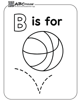 Free printable b is for ball coloring page from ABCmouse.com. 