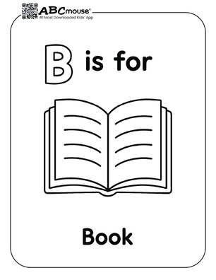 Free printable b is for book coloring page from ABCmouse.com. 