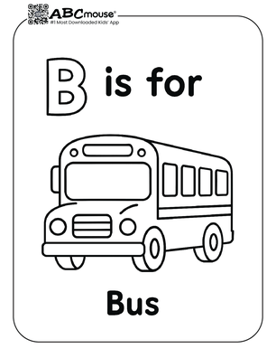 Free printable b is for bus coloring page from ABCmouse.com. 