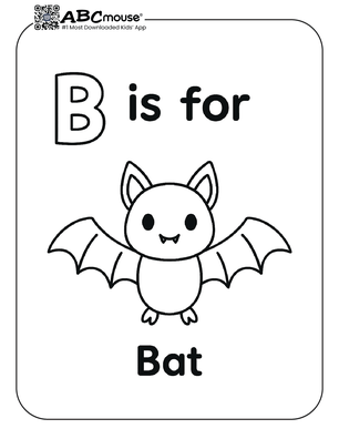 Free printable b is for batcoloring page from ABCmouse.com. 