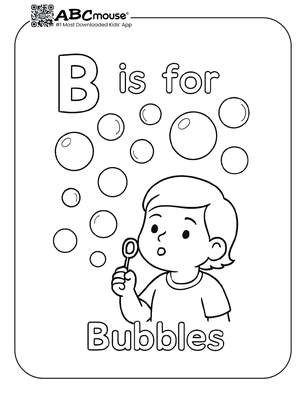 Free printable b is for bubble coloring page from ABCmouse.com. 