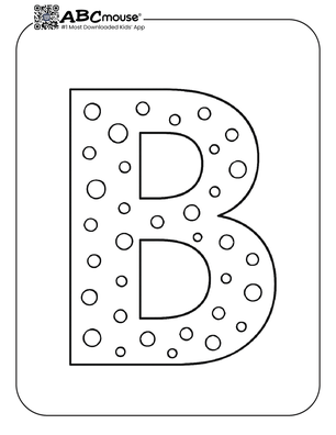 Free printable b is for polka dot B coloring page from ABCmouse.com. 