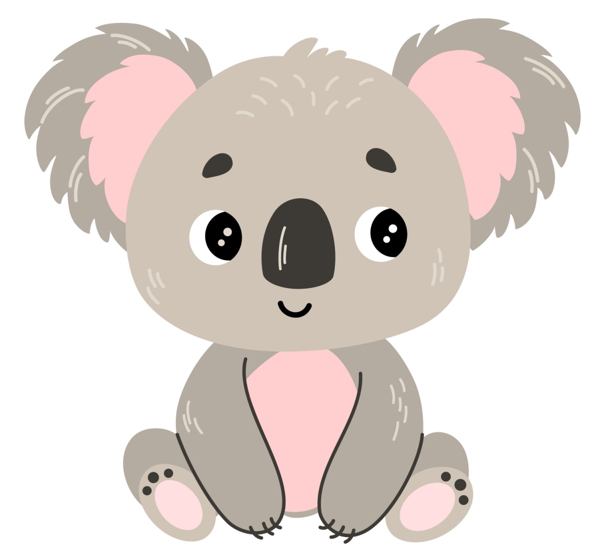 A cute little cartoon koala. 