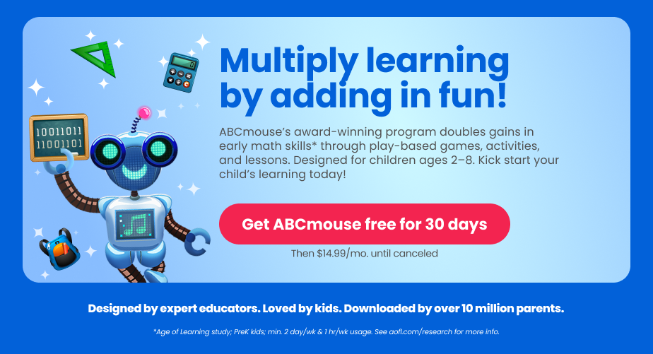 Multiply learning by adding in fun! Get ABCmouse free for 30 days