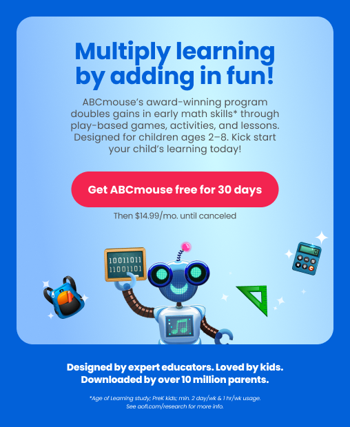 Multiply learning by adding in fun! Get ABCmouse free for 30 days
